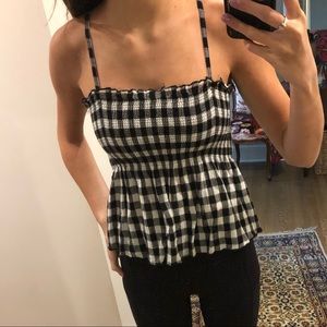 Gingham print tank top :)